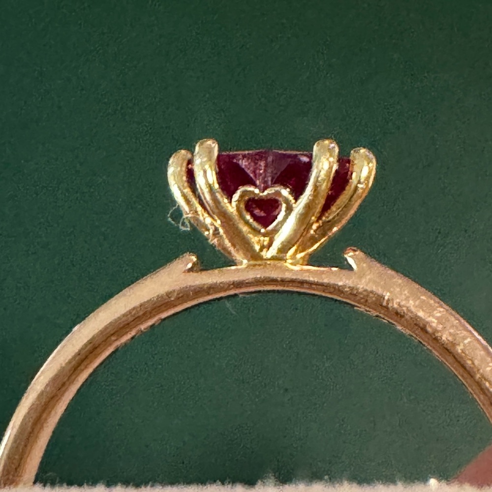 14k Solid Gold Natural Earth Mined Ruby Heart Wom… - image 5